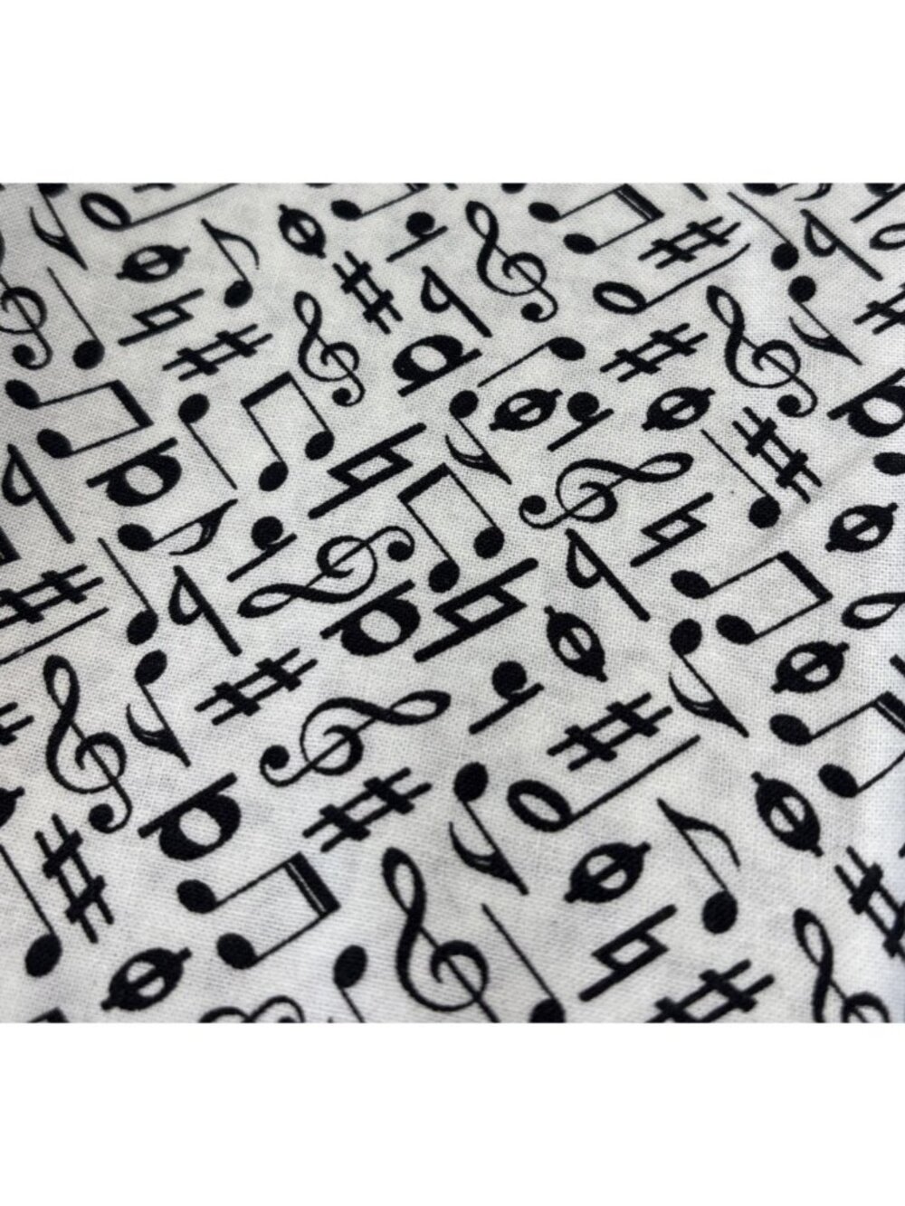 Musical Notes Fabric Cotton 16x44" Black Notes on White JoAnn Craft - Picture 10 of 14